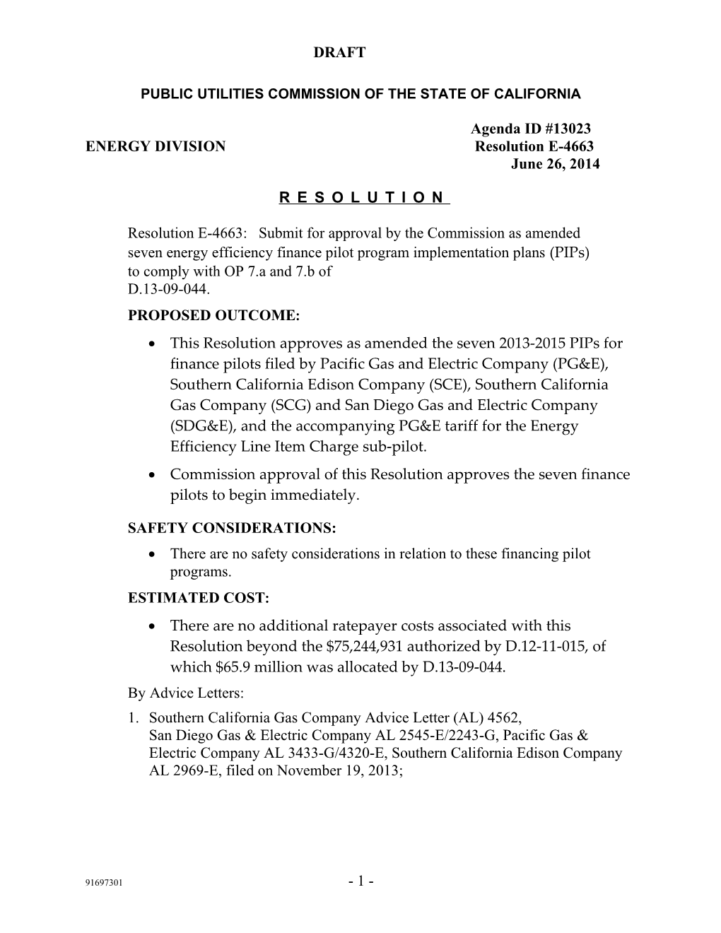 Public Utilities Commission of the State of California s122
