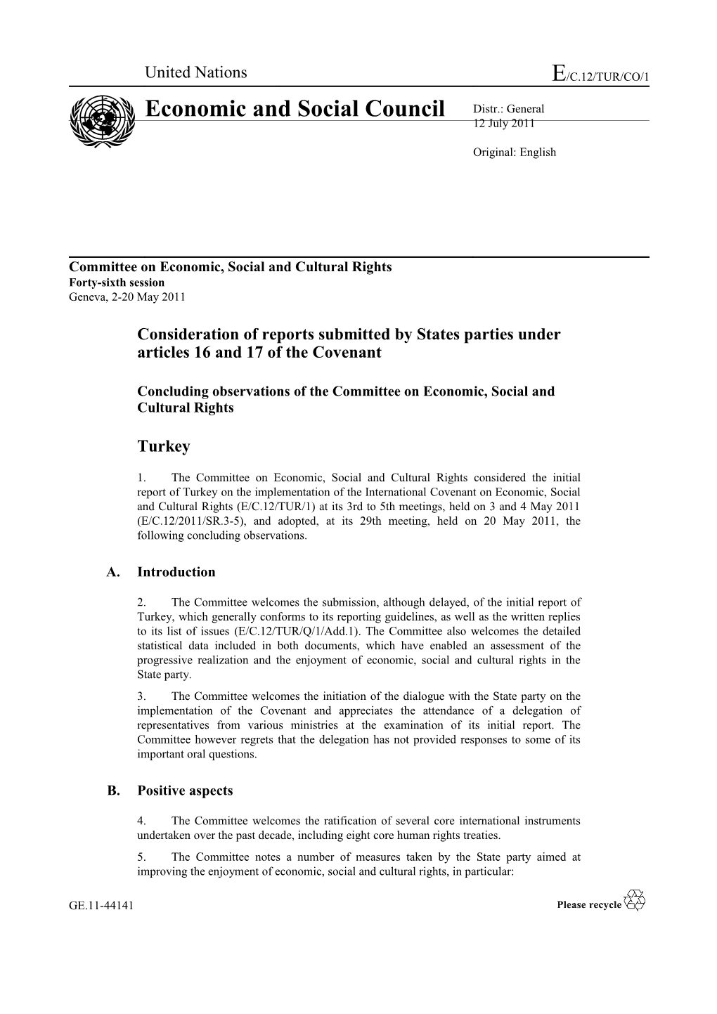 Committee on Economic, Social and Cultural Rights s6