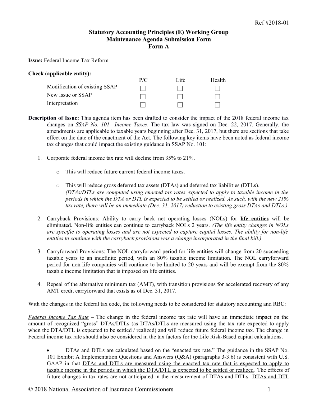 Statutory Accounting Principles Working Group s12