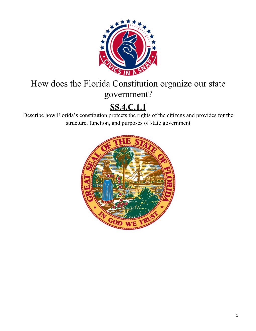 How Does the Florida Constitution Organize Our State Government?