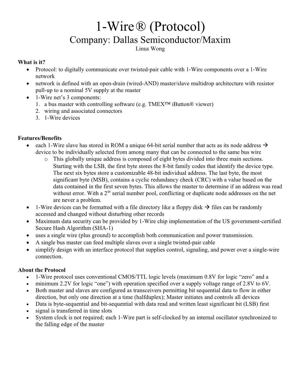 Company: Dallas Semiconductor/Maxim