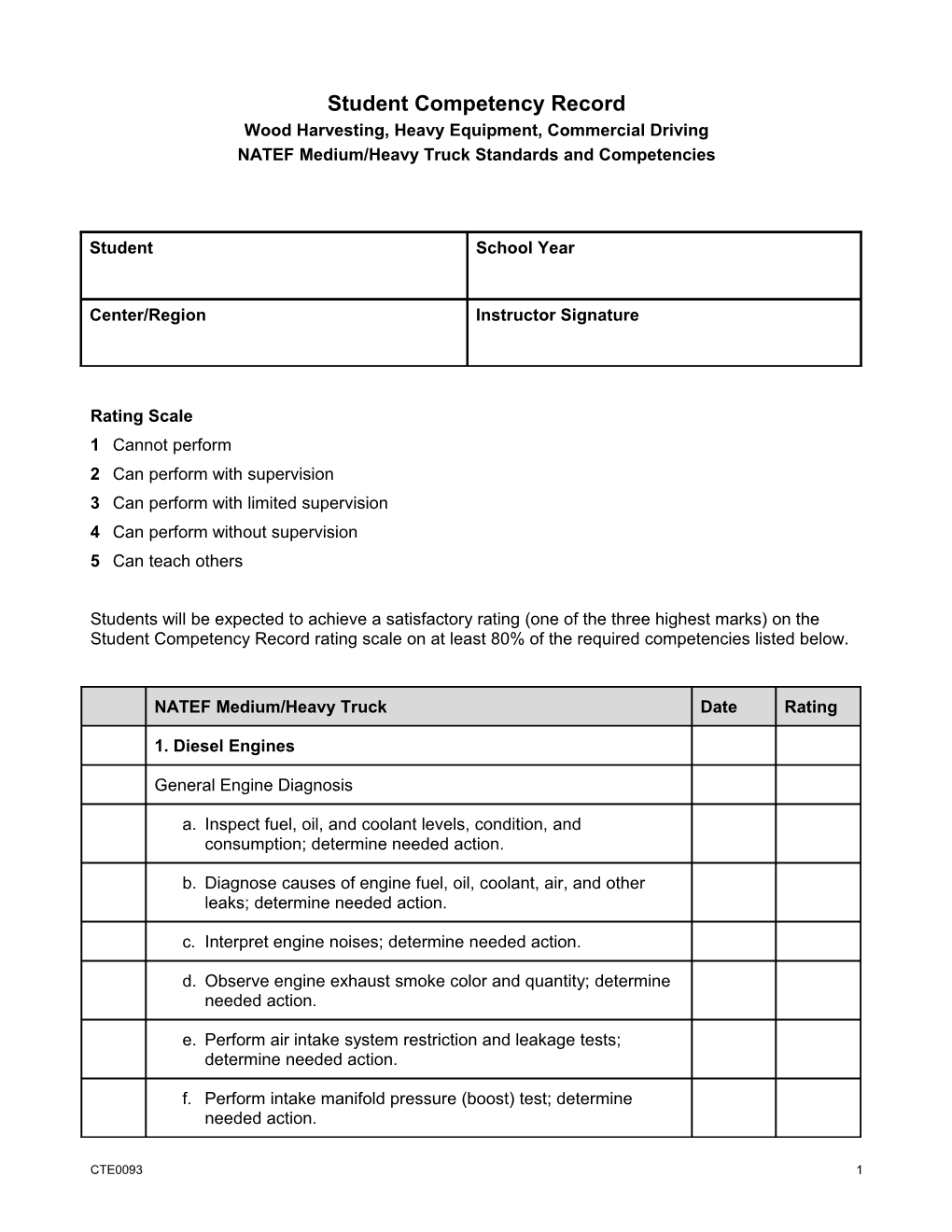 Student Competency Record s3