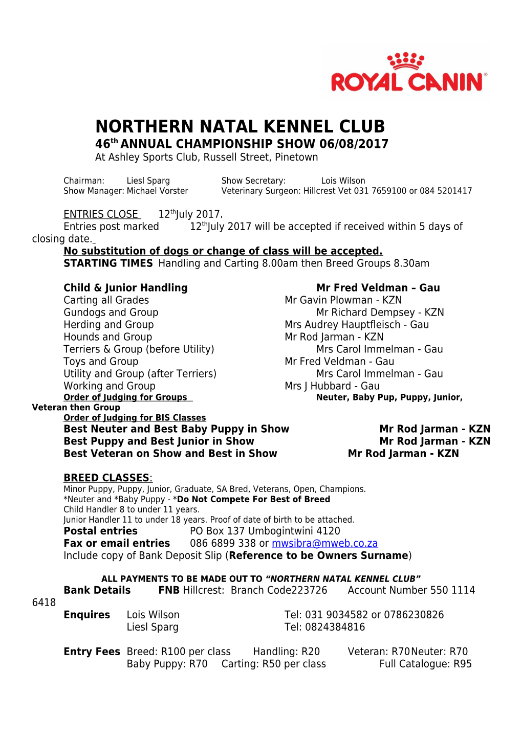 Northern Natal Kennel Club