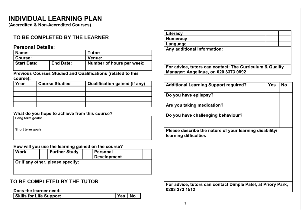 Accredited & Non-Accredited Courses