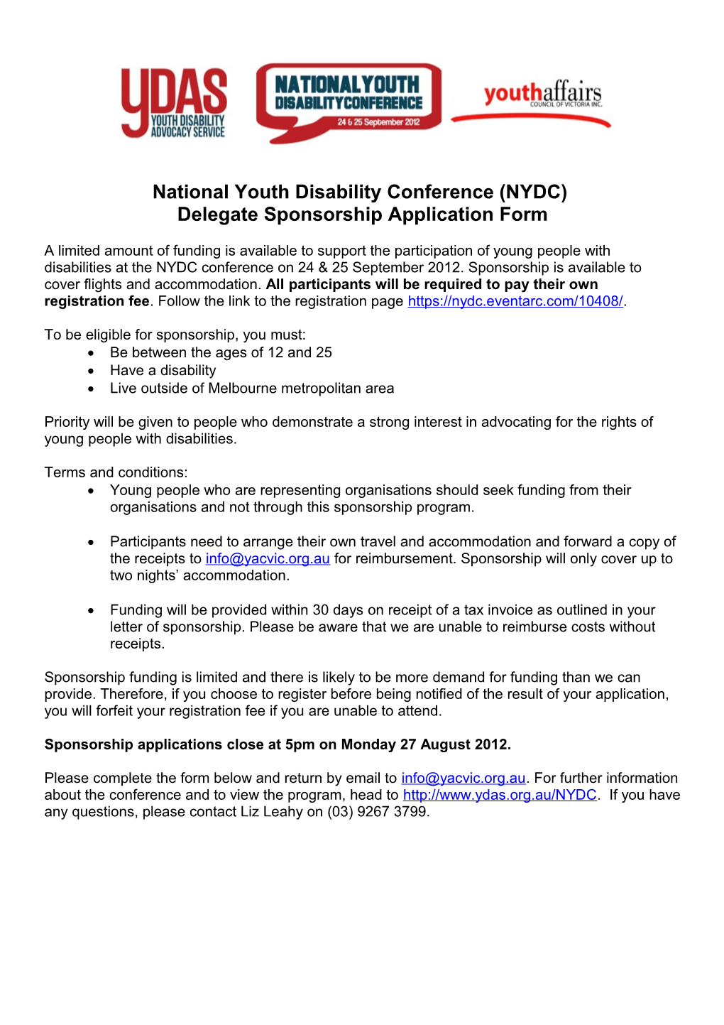 National Youth Disability Conference (NYDC)