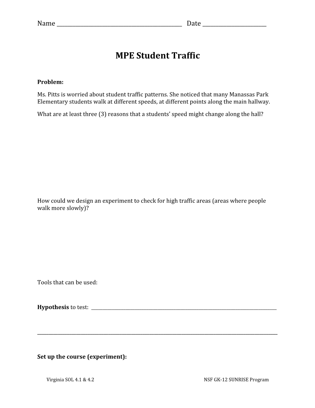 MPE Student Traffic