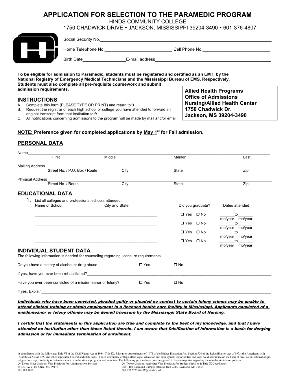 Application for Selection to Transition to Rn Option