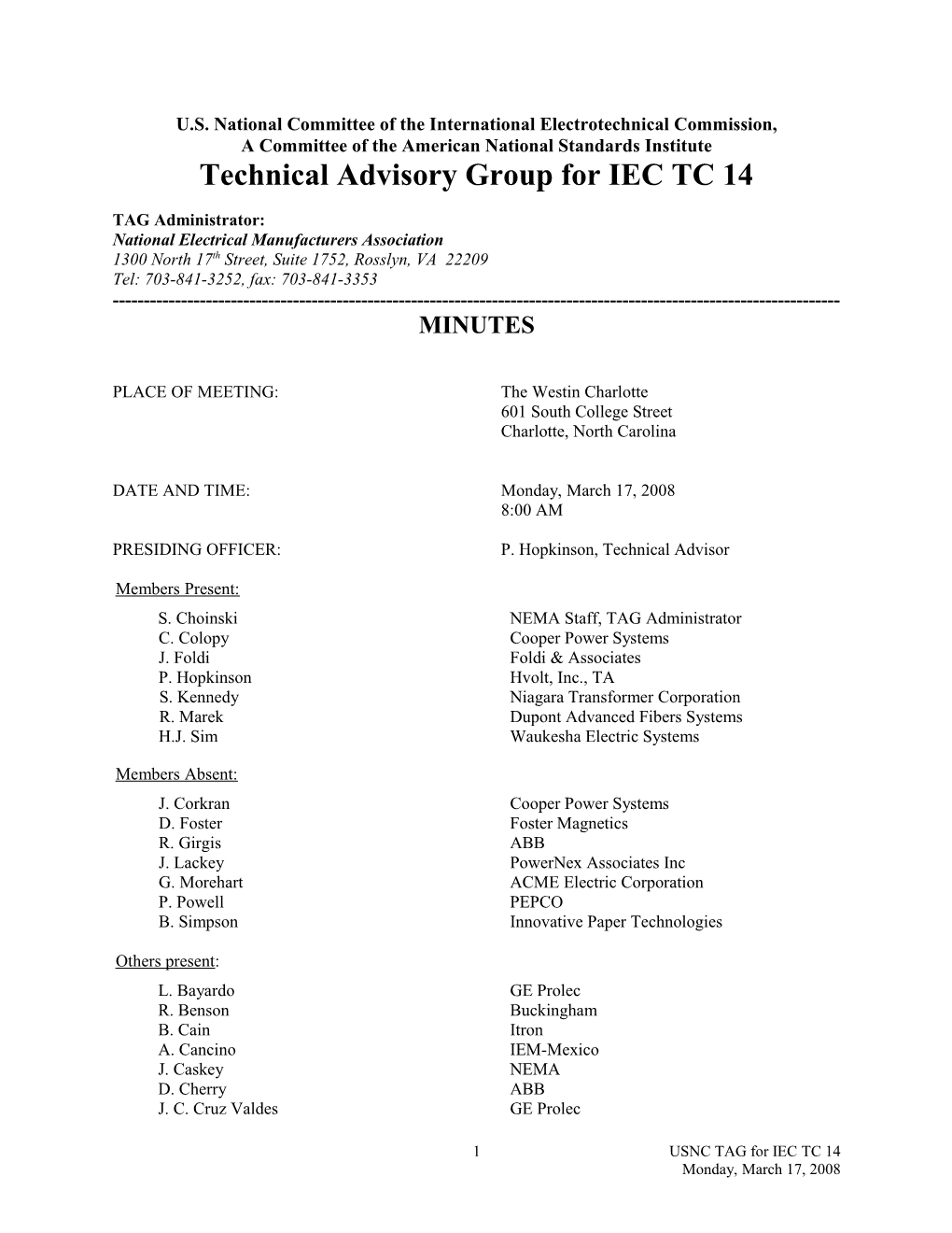 S08-IEC-TC14 Meeting Minutes