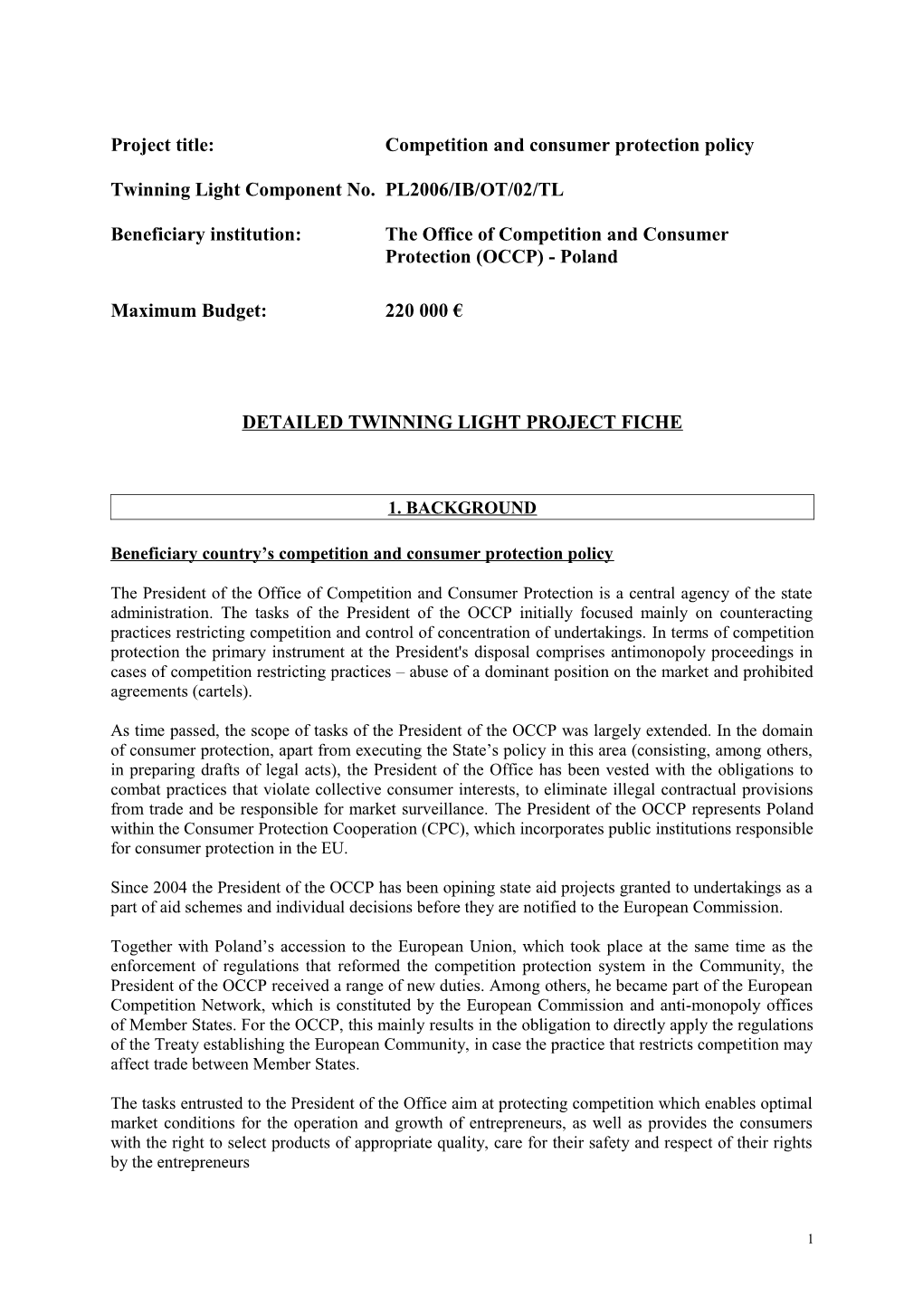 Detailed Twinning Light Project Fiche