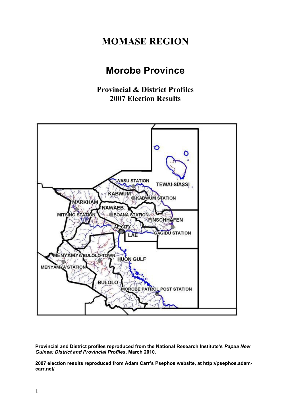 Provincial & District Profiles