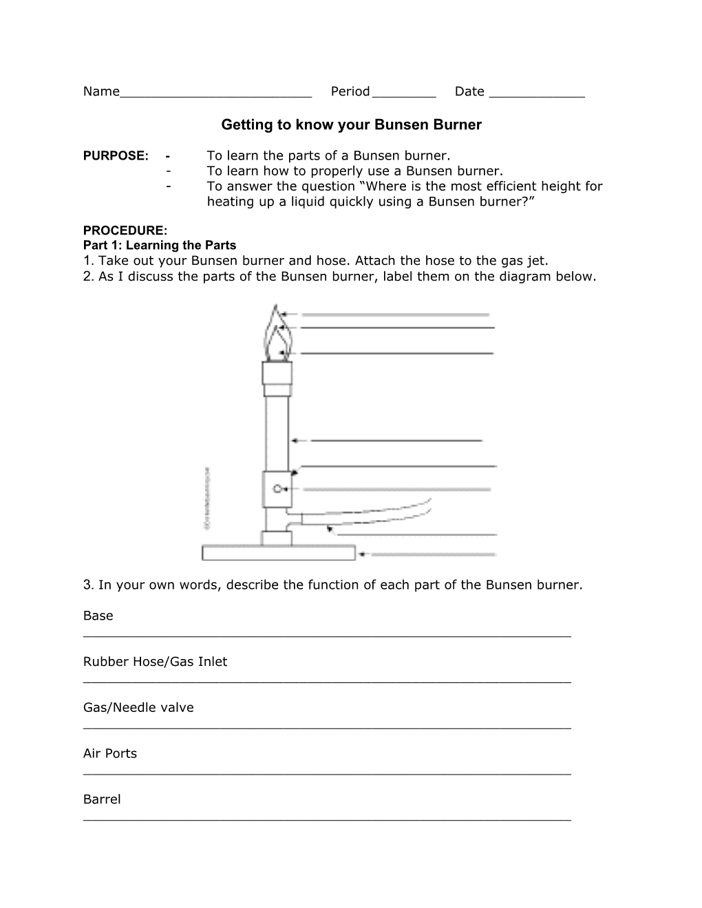 Getting to Know Your Bunsen Burner