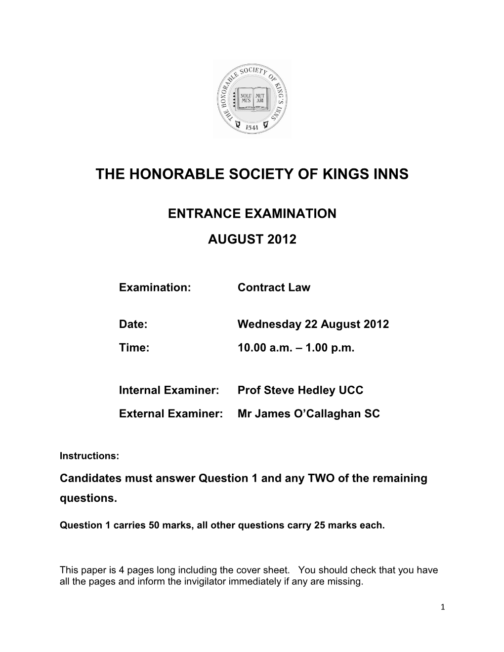 The Honorable Society of Kings Inns