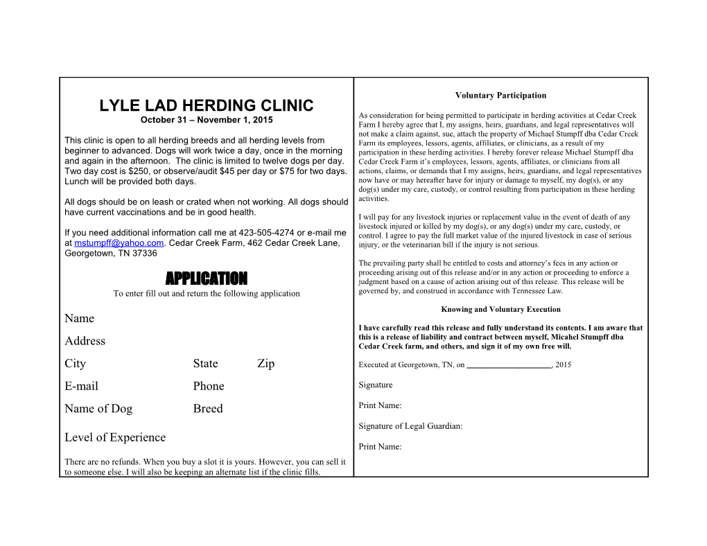 Lyle Lad Herding Clinic