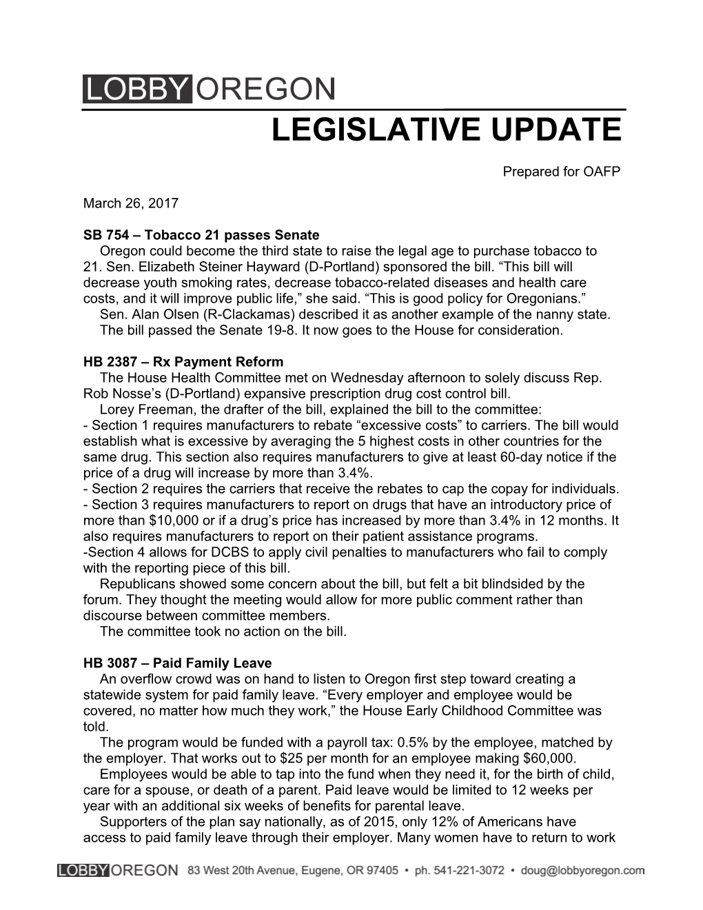 SB 754 Tobacco 21 Passes Senate