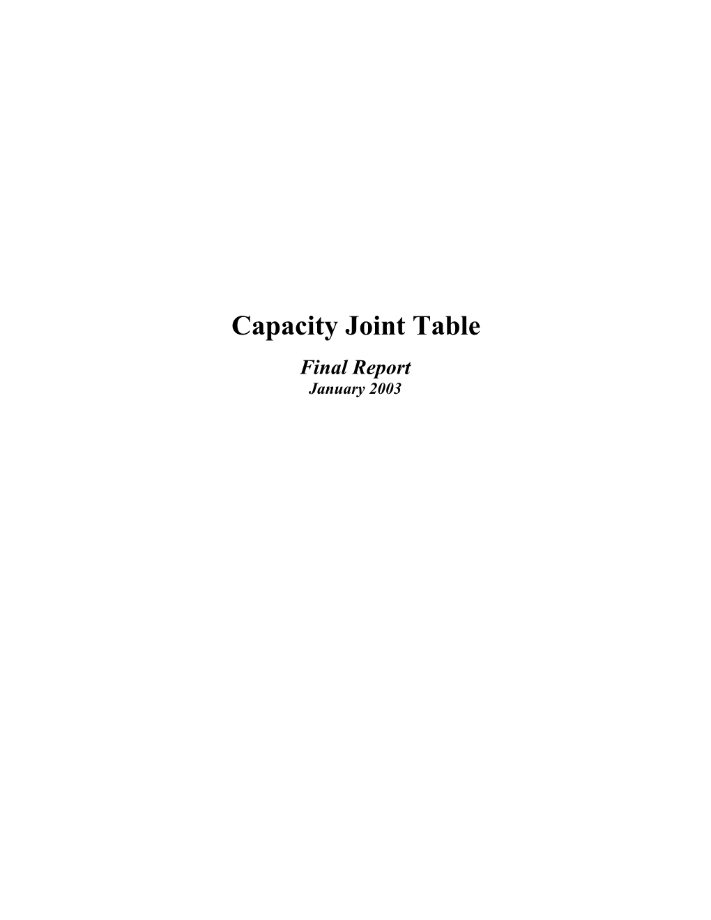 Capacity Joint Table