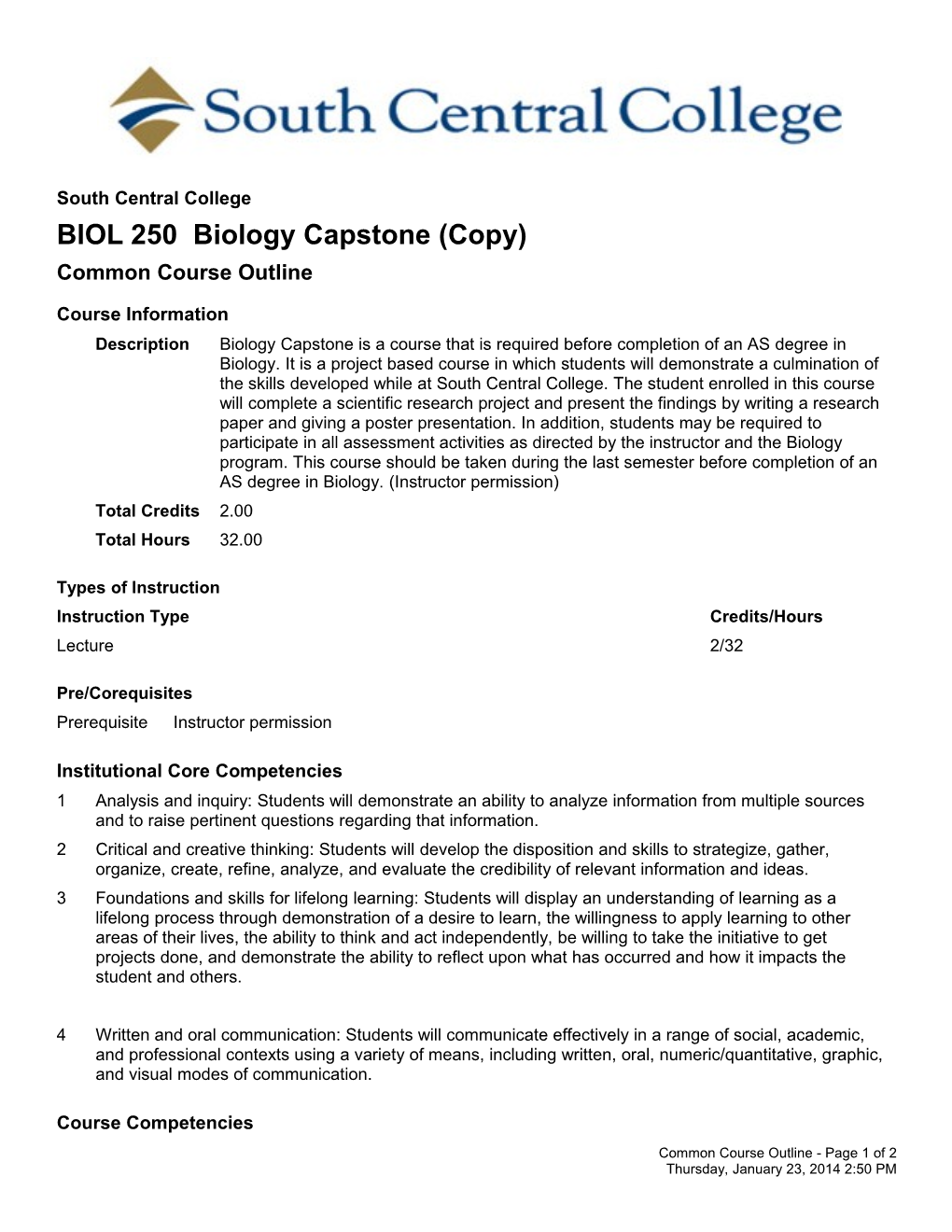 BIOL 250 Biology Capstone (Copy)