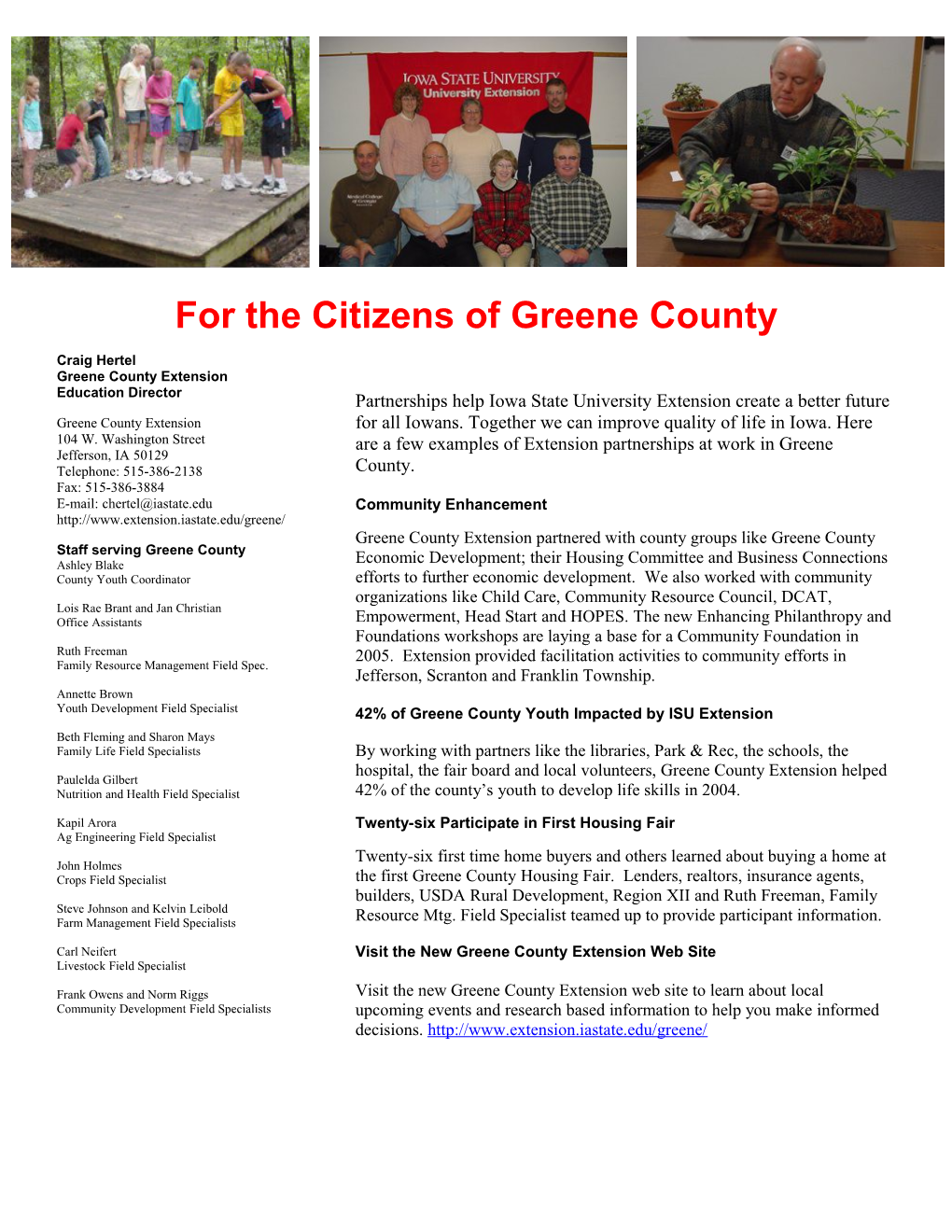 For the Citizens of Greenecounty