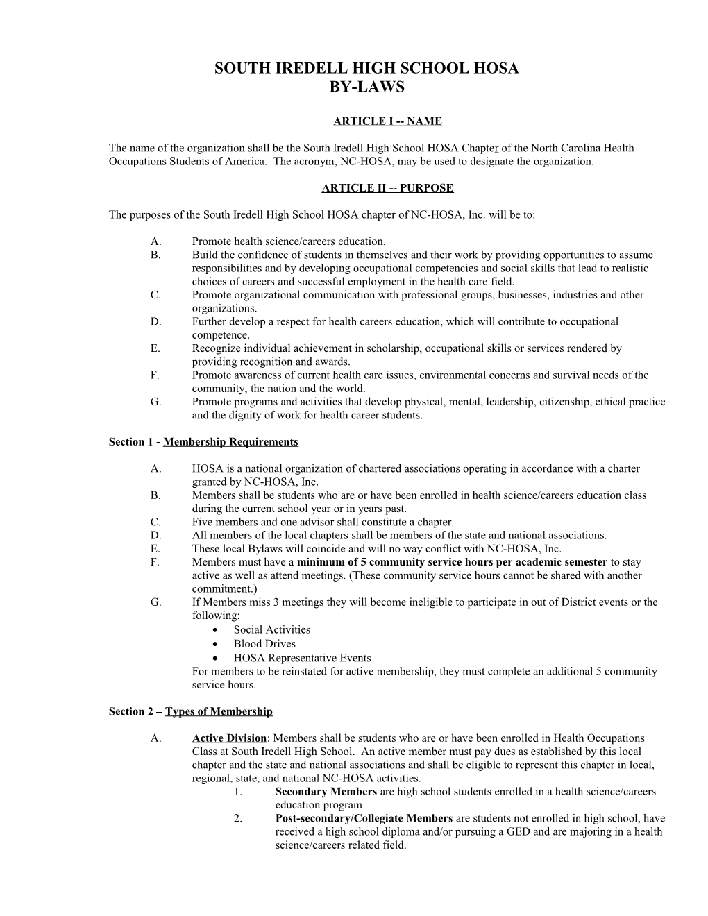 Suggested Hosa Local Chapter Bylaws s1