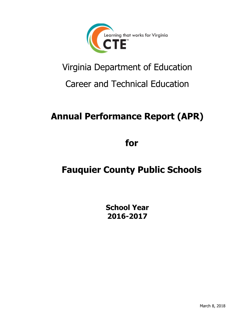 2016-2017 APR for School Division #030