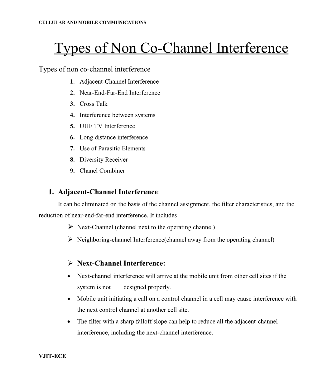 Cellular and Mobile Communications