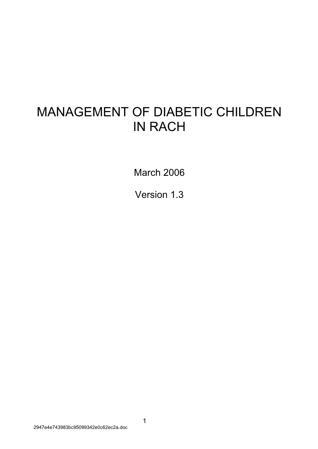 Mangement of Diabetic Children in Rach s1