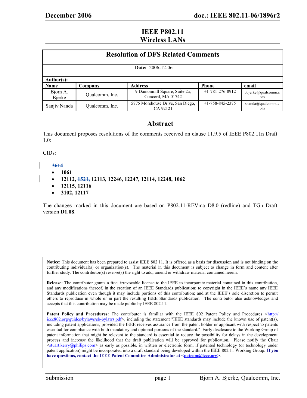 Tgn Editor: Make Changes to Subclause 11.9 DFS Procedures As Shown Below