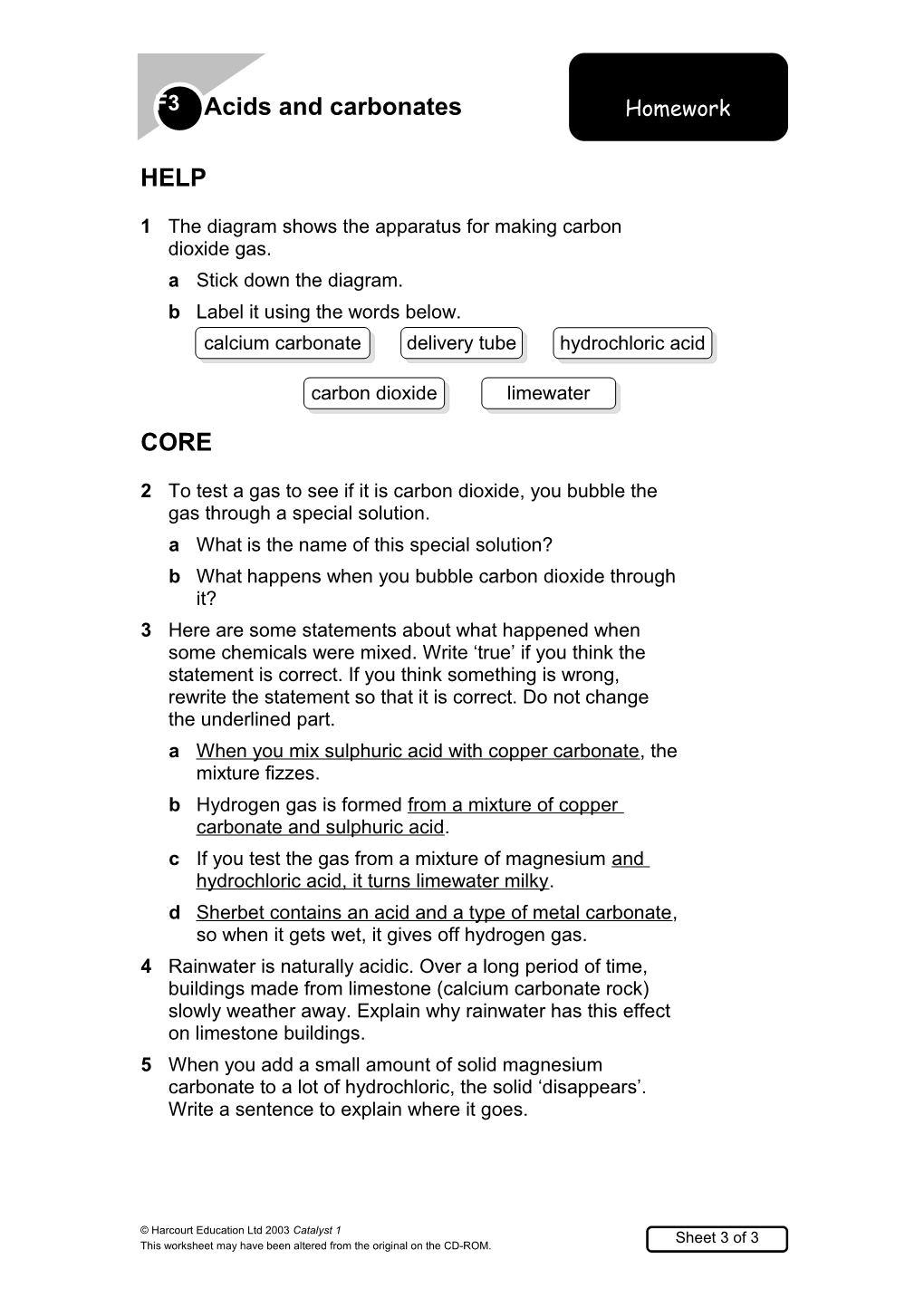 1The Diagram Shows the Apparatus for Making Carbon Dioxide Gas