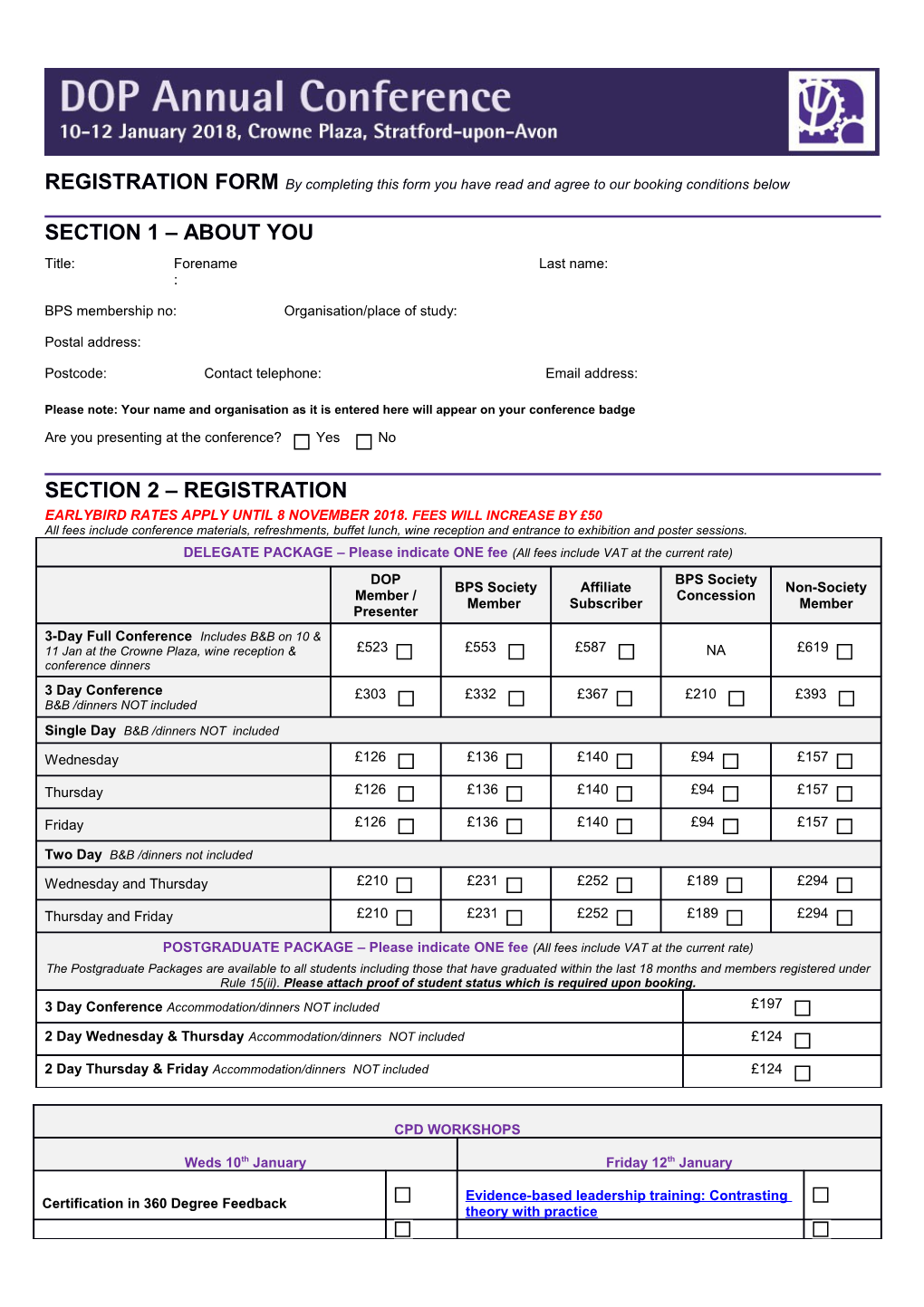 Section 1 About You