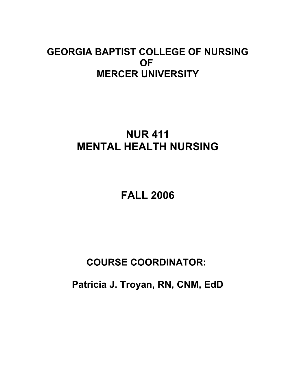 Georgia Baptist College of Nursing Of