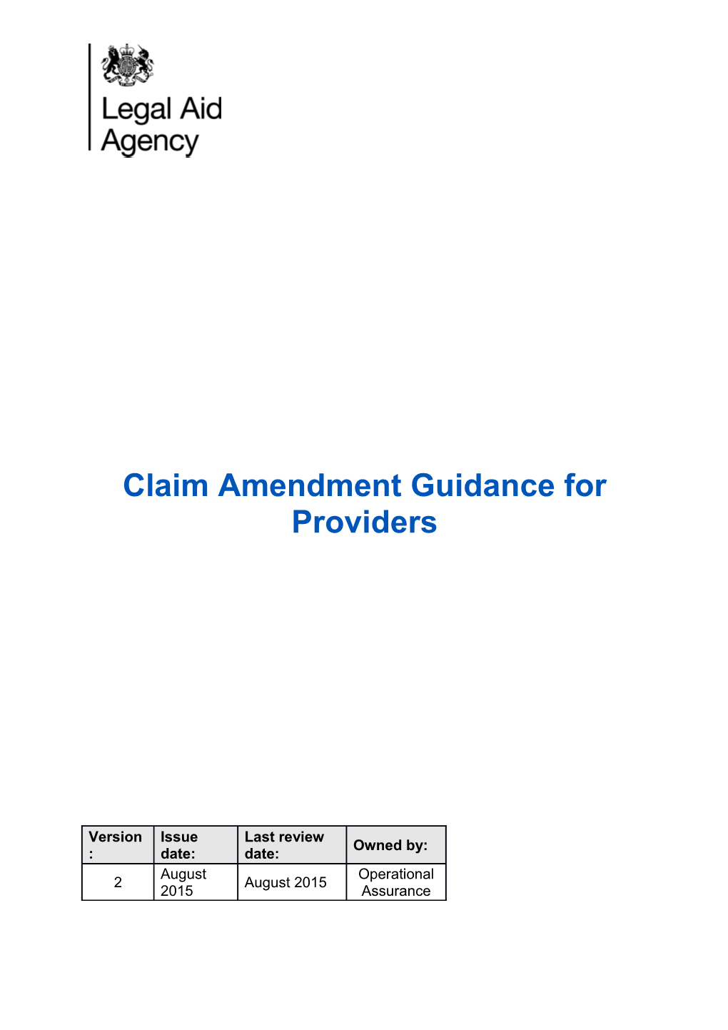 Claim Amendments Guidance for Providers