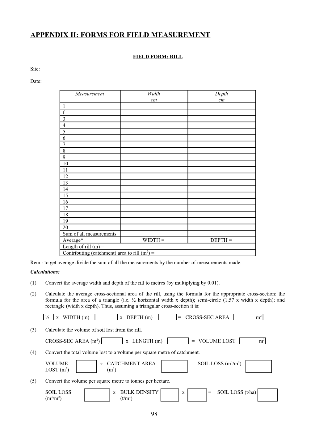 Indicators of Soil Loss