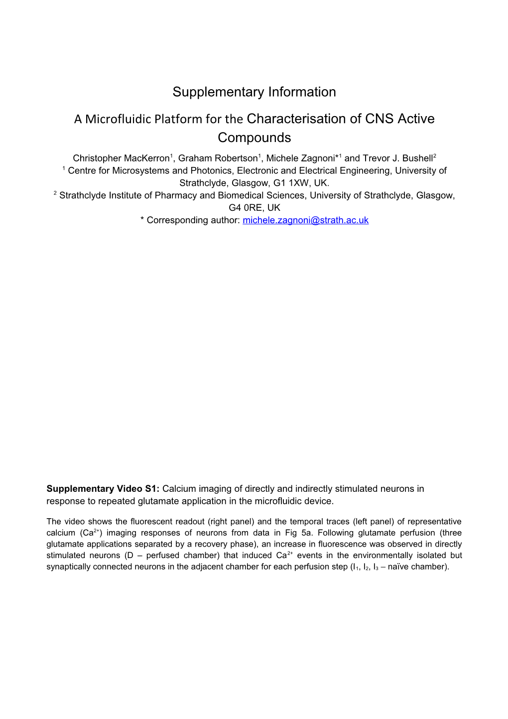 A Microfluidic Platform for the Characterisation of CNS Active Compounds