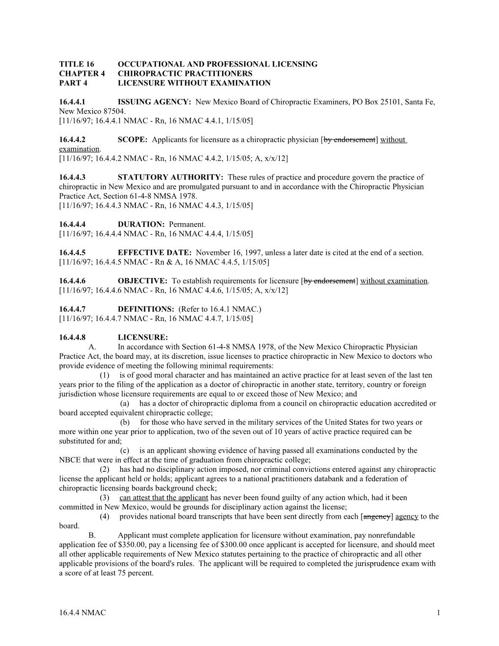 Title 16Occupational and Professional Licensing