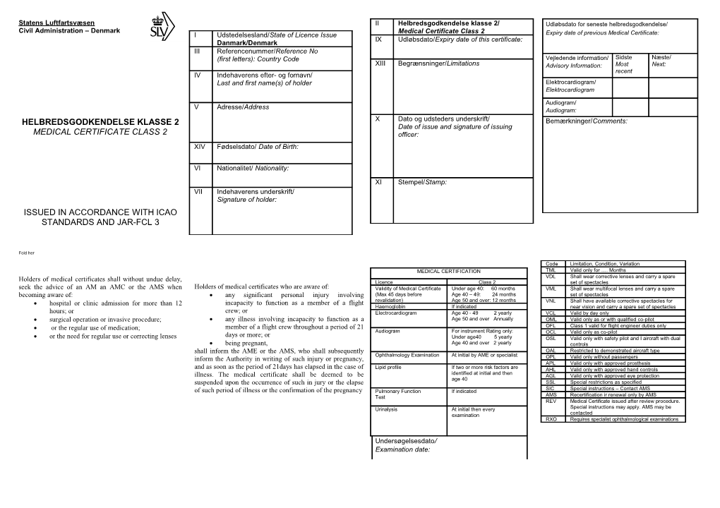 JAR FCL Med Cert Class 2