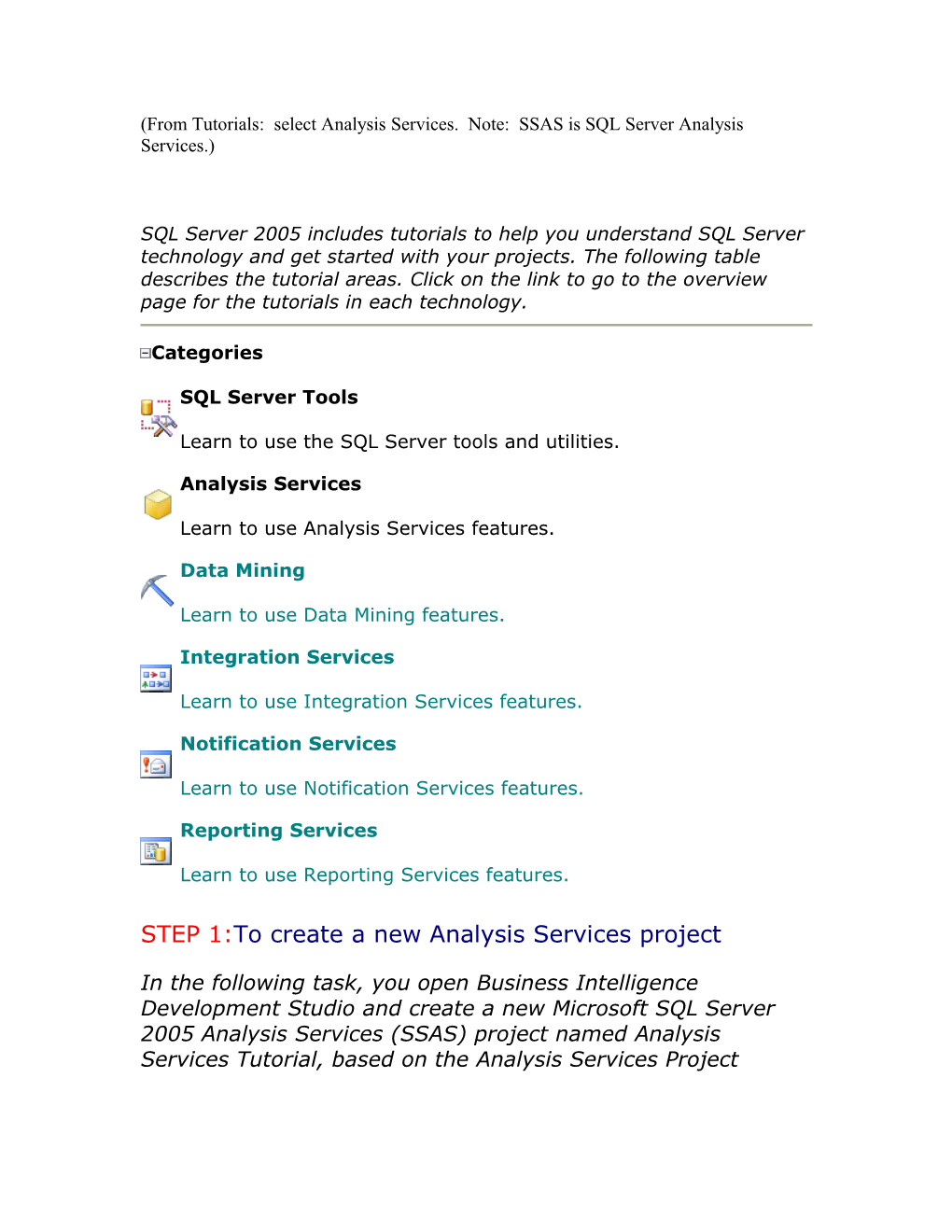(From Tutorials: Select Analysis Services