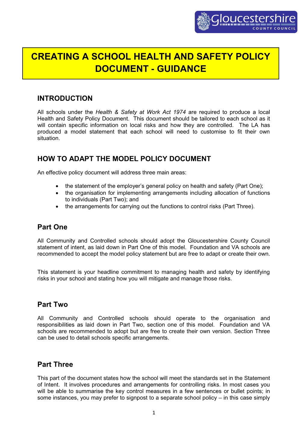 How to Adapt the Model Policy Document