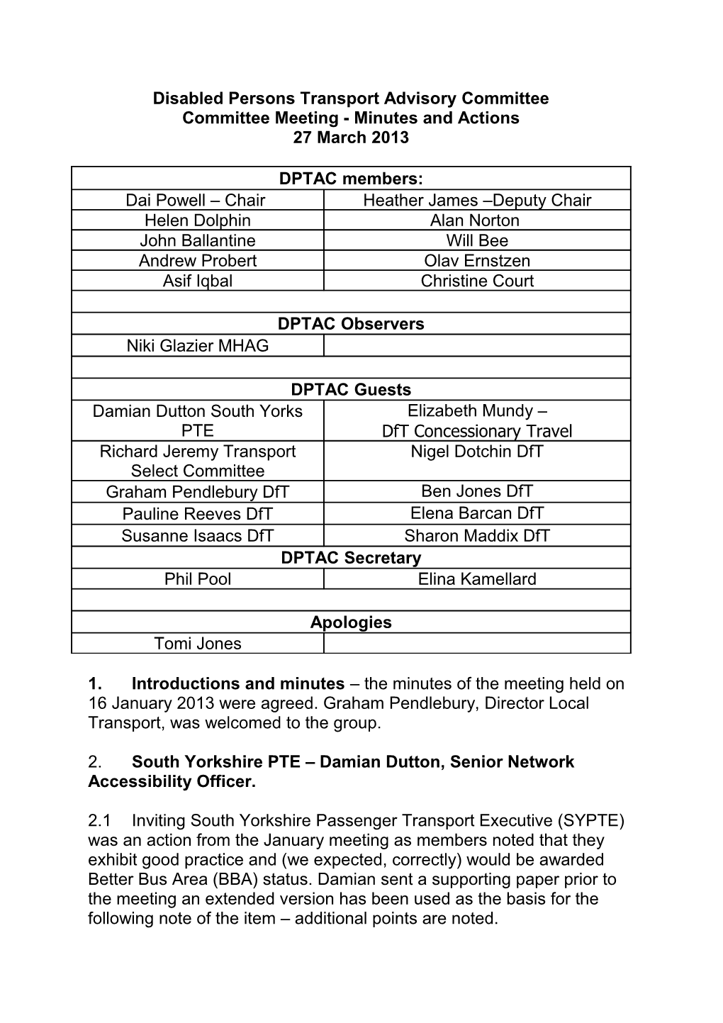 Disabled Persons Transport Advisory Committee