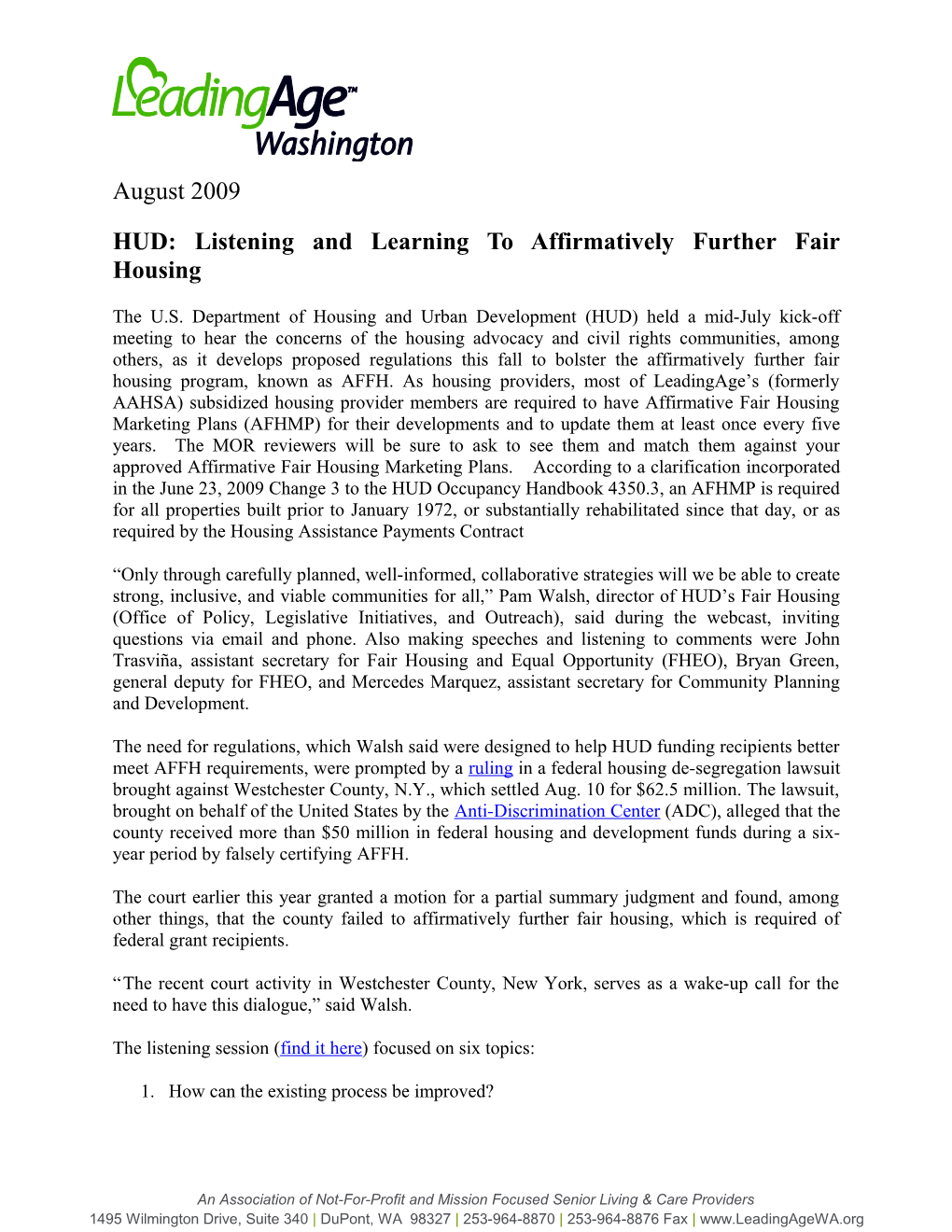 HUD: Listening and Learning to Affirmatively Further Fair Housing s1