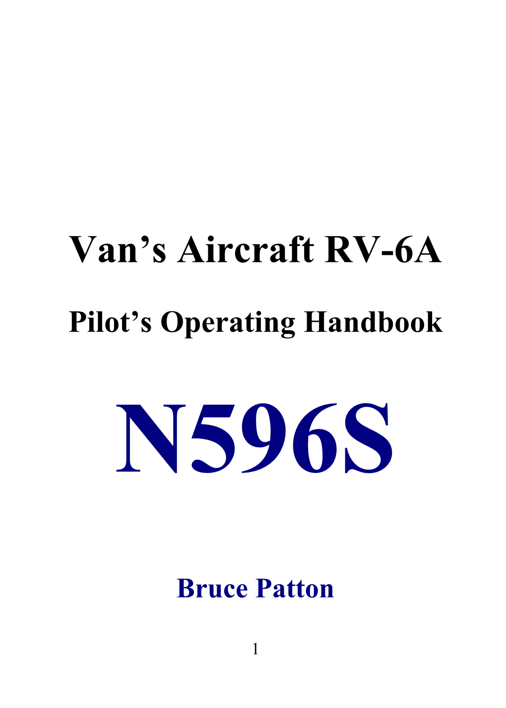 Van S Aircraft RV-6A