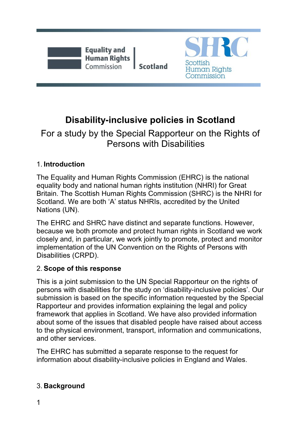 Disability-Inclusive Policies in Scotland