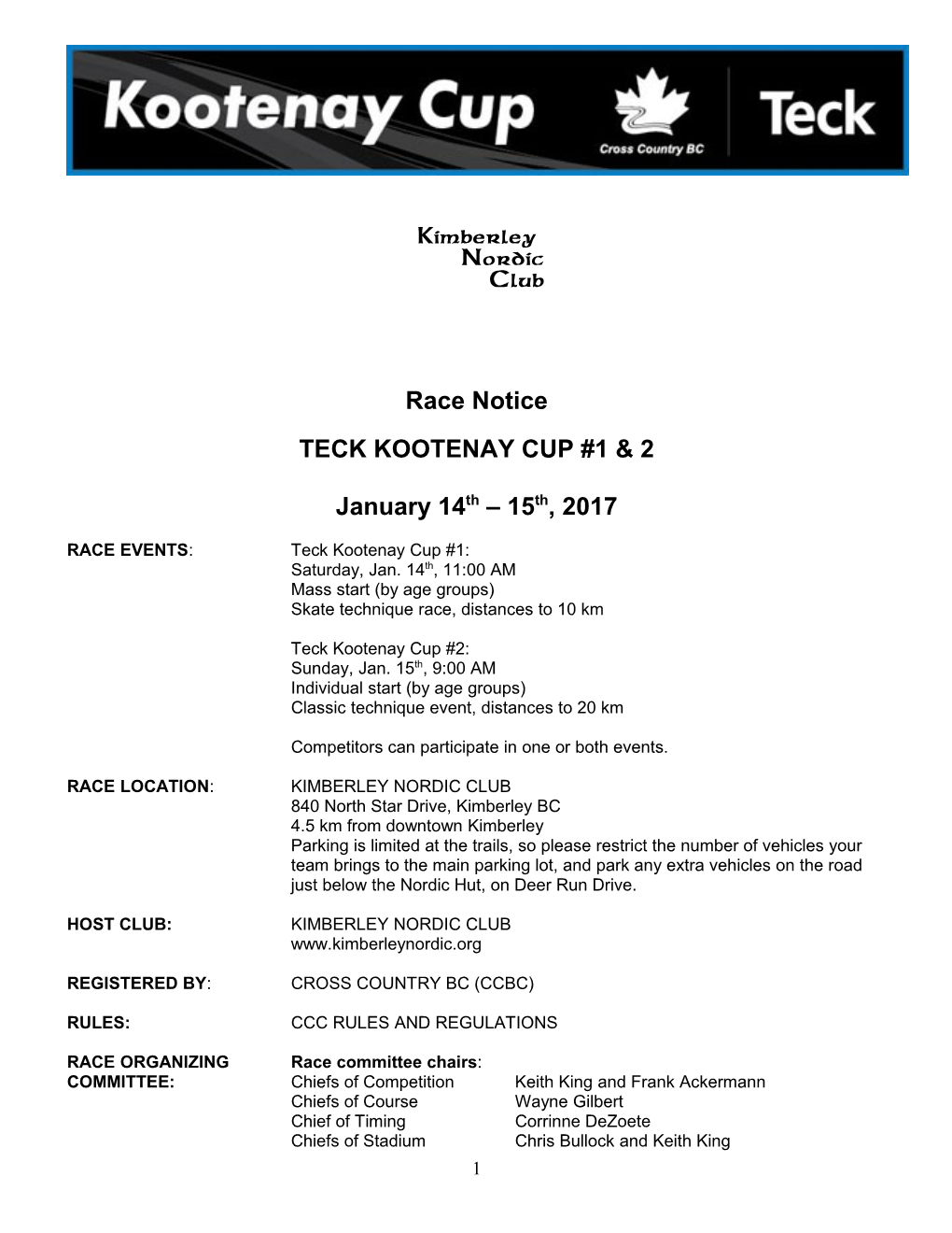 Teck Kootenay Cup #1 & 2