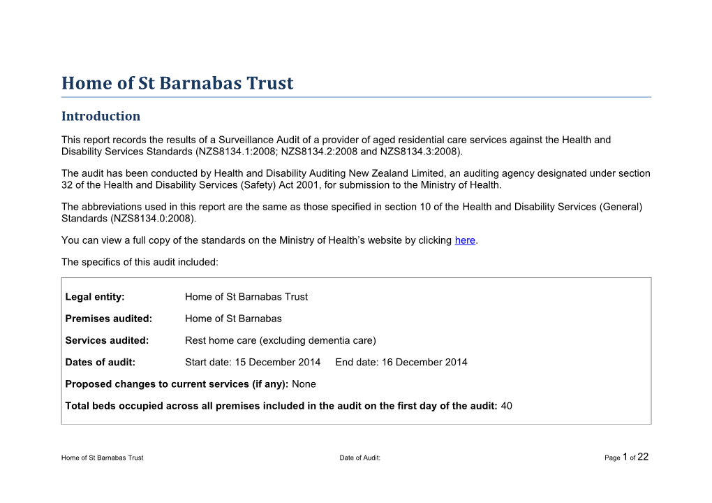 Home of St Barnabas Trust
