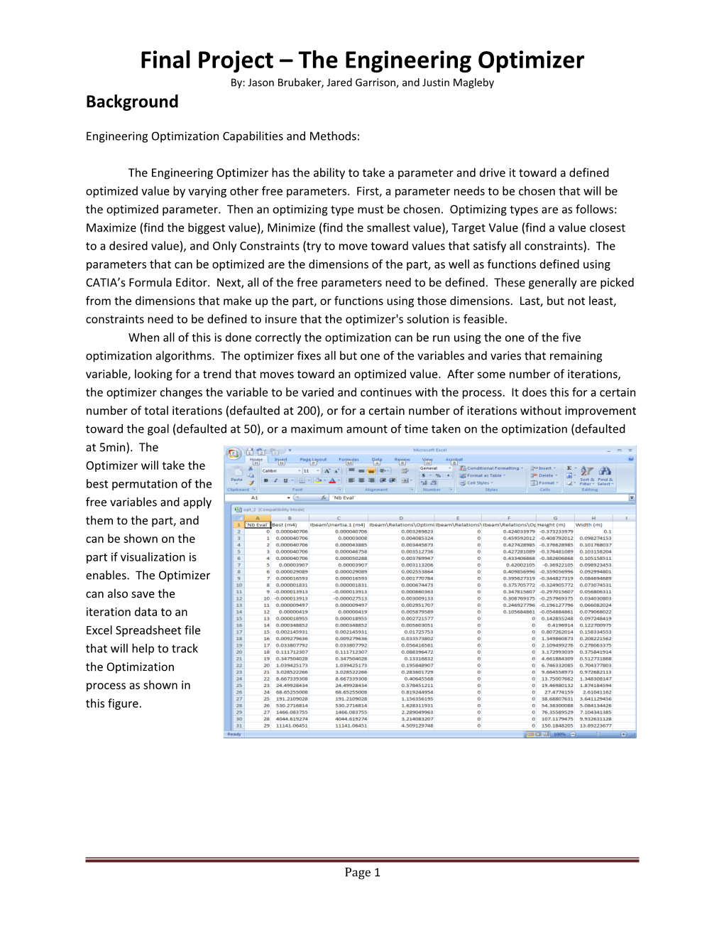 Final Project the Engineering Optimizer