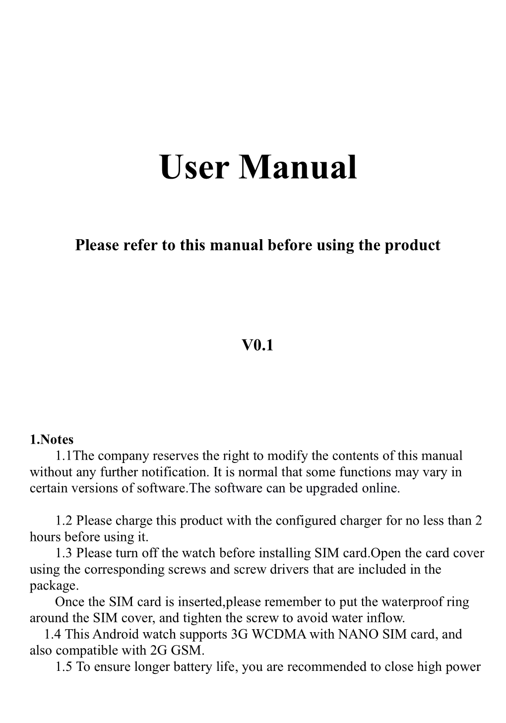 Please Refer to This Manual Before Using the Product