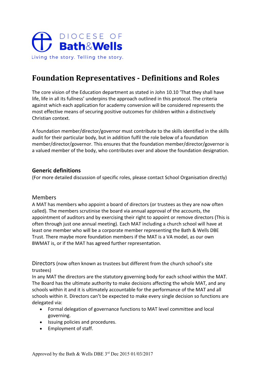 Foundation Representatives -Definitions and Roles