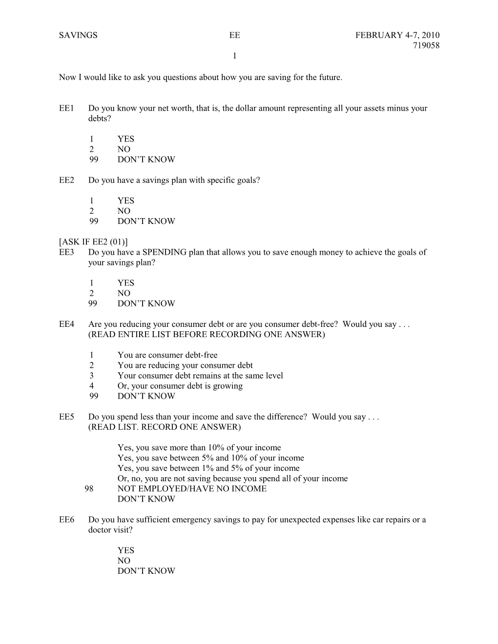 Ee2do You Have a Savings Plan with Specific Goals?