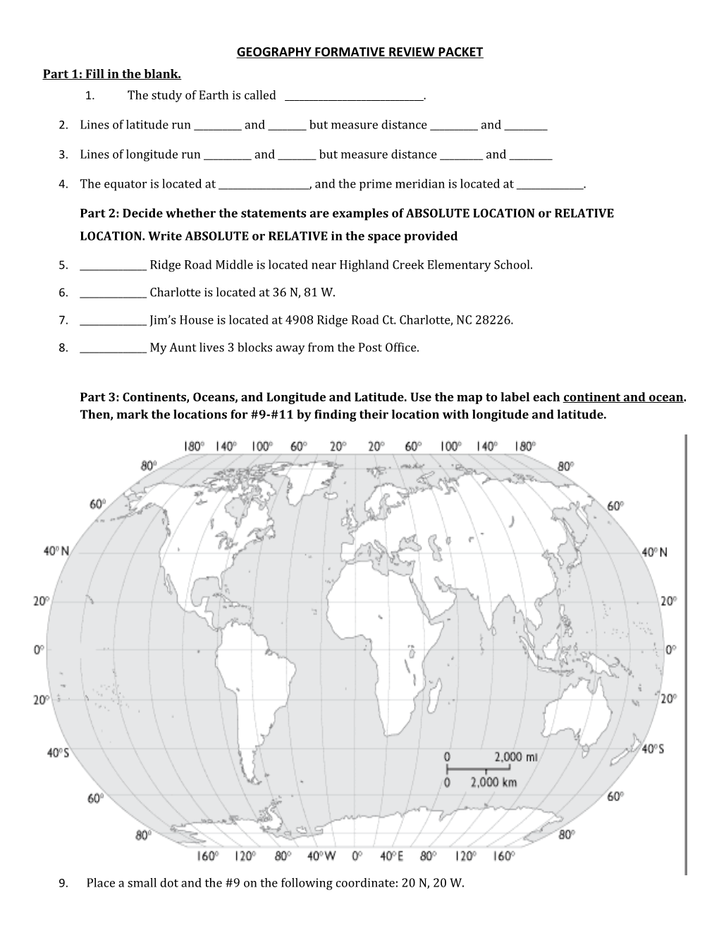 Geography Formative Review Packet