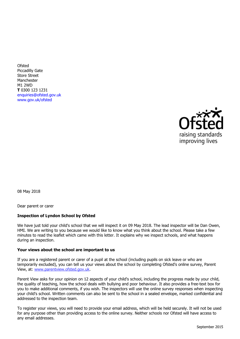 Inspection of Lyndon School by Ofsted