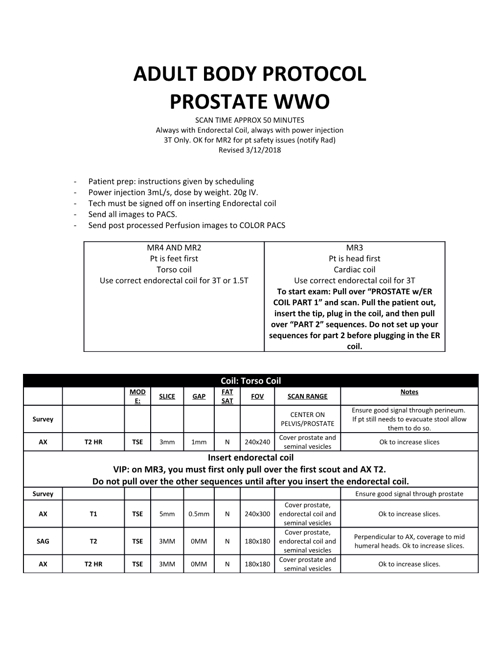 Adult Body Protocol