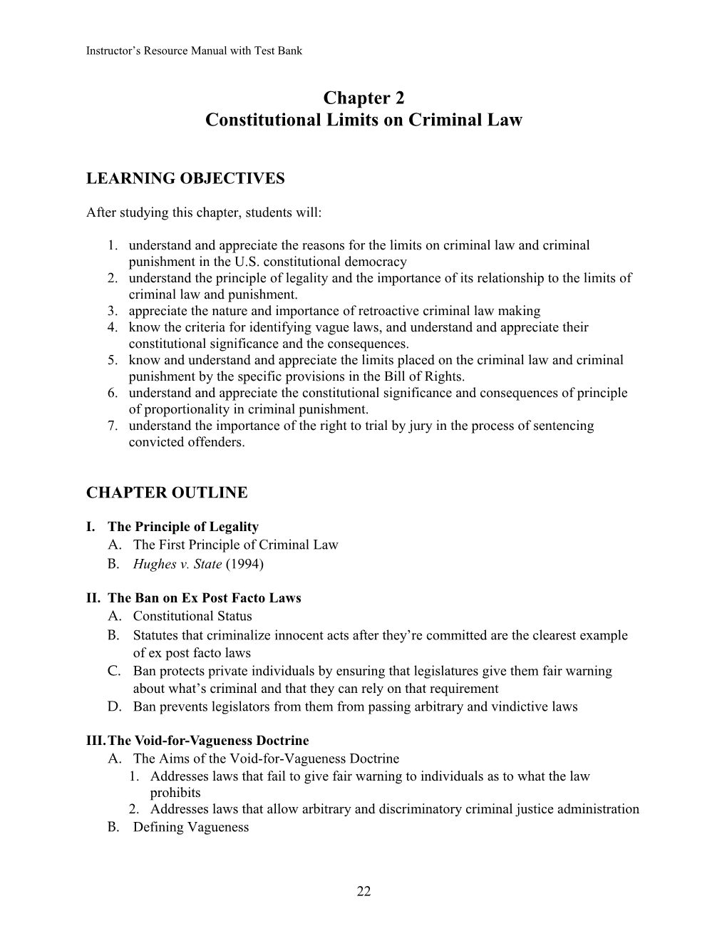 Constitutional Limits on Criminal Law